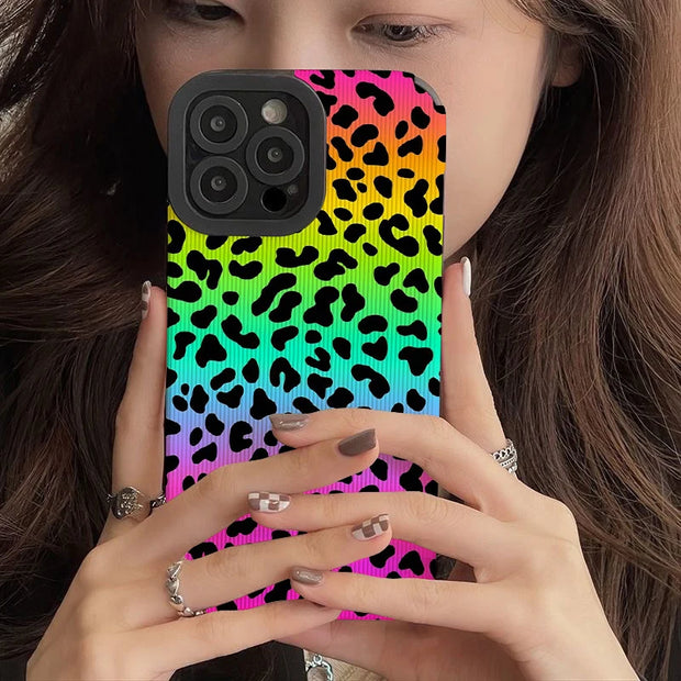 Rainbow Leopard Print Phone Cases for IPhone 11 Case 14 Pro Max 15 Pro Max IPhone Case for IPhone 13