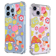 Fresh Mushrooms Painted Phone Case For iPhone 14 13 12 11 Pro X XS XR Max 7 8 Plus SE 3 2 Shockproof Soft Clear TPU Back Cover