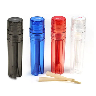 WE PUFF Tobacco Grinding Tank Integrated Plastic Grinder with Roll Horn Tube Cigarette Pre Roll Cone Roller Smoking Accessories